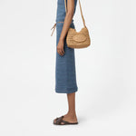 Raffia and Leather Mini Shopping Bag