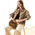 Raffia and Leather Mini Shopping Bag