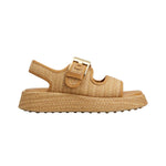 Chunky Maxi Raffia Buckle Sandals