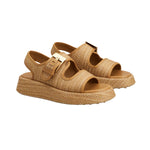 Chunky Maxi Raffia Buckle Sandals