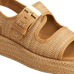 Chunky Maxi Raffia Buckle Sandals
