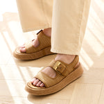Chunky Maxi Raffia Buckle Sandals