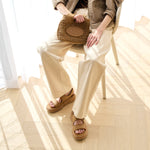 Chunky Maxi Raffia Buckle Sandals