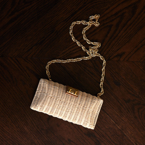 Wicker Paris Clutch with Chain