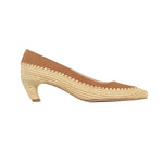 Peggy Raffia Suede Mid Heel Pump