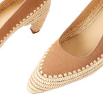 Peggy Raffia Suede Mid Heel Pump