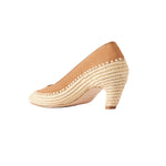 Peggy Raffia Suede Mid Heel Pump