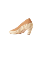 Peggy Raffia Suede Mid Heel Pump