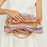 Raschel Large Pouch with Chain