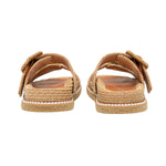 Robin Double Buckle Flat Straw Slides