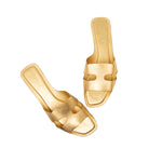 Natural Calf Leather Slides