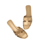 Natural Calf Leather Slides
