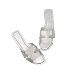 Natural Calf Leather Slides