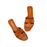 Natural Calf Leather Slides
