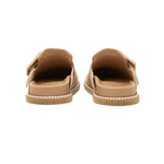 Peggy Wicker Buckle Flat Mules