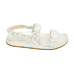 Ruched Flat Leather Sandals