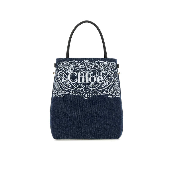 Chloe Sense Micro Tote Denim Bag