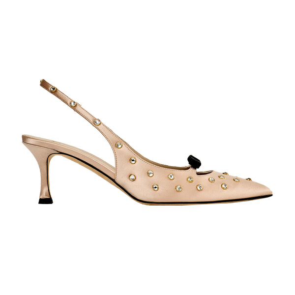 Crystal Embellished Slingback Pumps