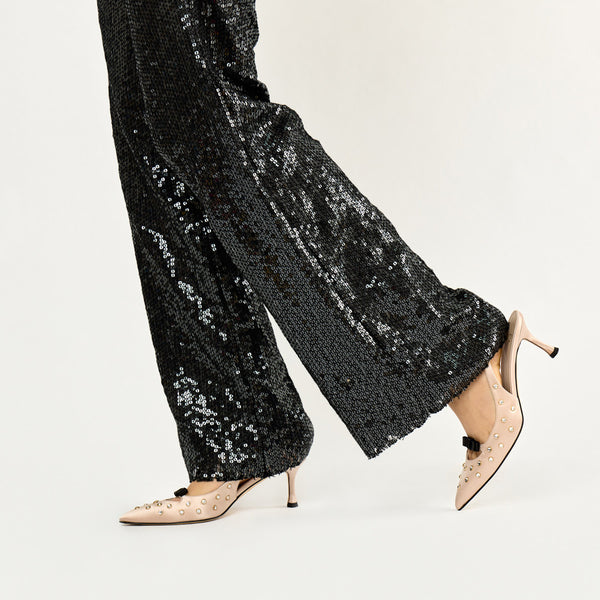 Crystal Embellished Slingback Pumps