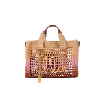 Small Summer Banana Raffia Tote Bag with Strap