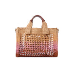 Small Summer Banana Raffia Tote Bag with Strap