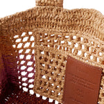 Small Summer Banana Raffia Tote Bag with Strap