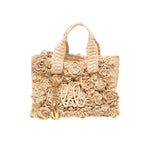 Small Summer Banana Embellished Raffia Tote Bag