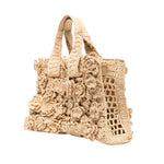 Small Summer Banana Embellished Raffia Tote Bag