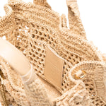 Small Summer Banana Embellished Raffia Tote Bag