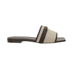 Timeless T Canvas Leather Slides