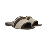 Timeless T Canvas Leather Slides