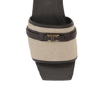 Timeless T Canvas Leather Slides