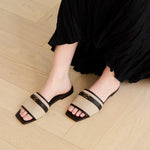 Timeless T Canvas Leather Slides