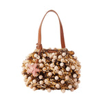 Wood Pom Pom Mini Bag
