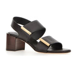 Barrette Double Strap Mid Heel Sandals