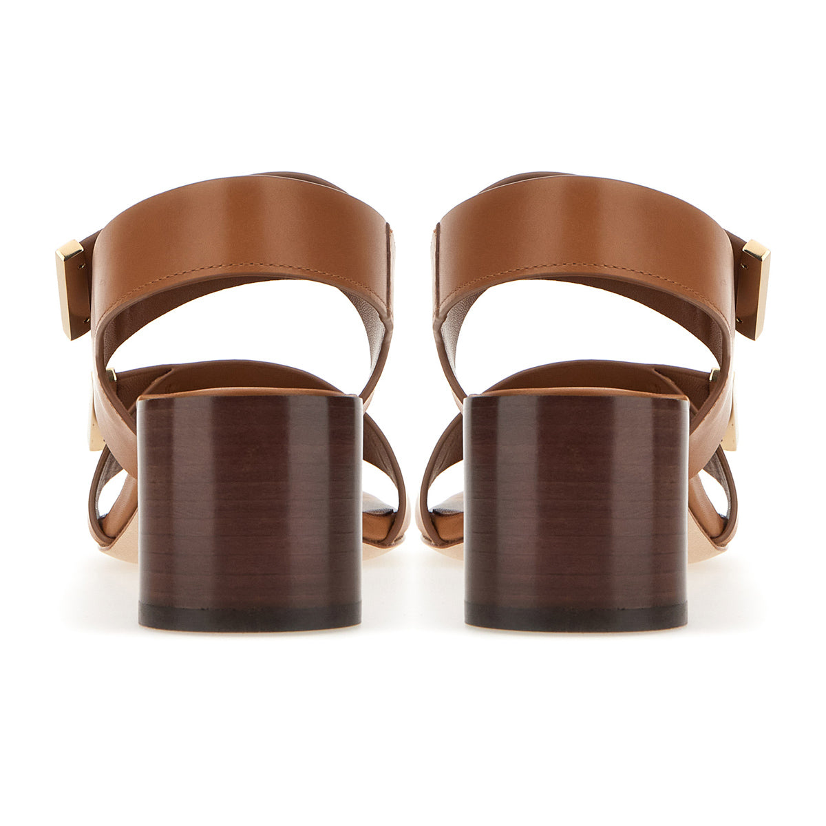 Barrette Double Strap Mid Heel Sandals