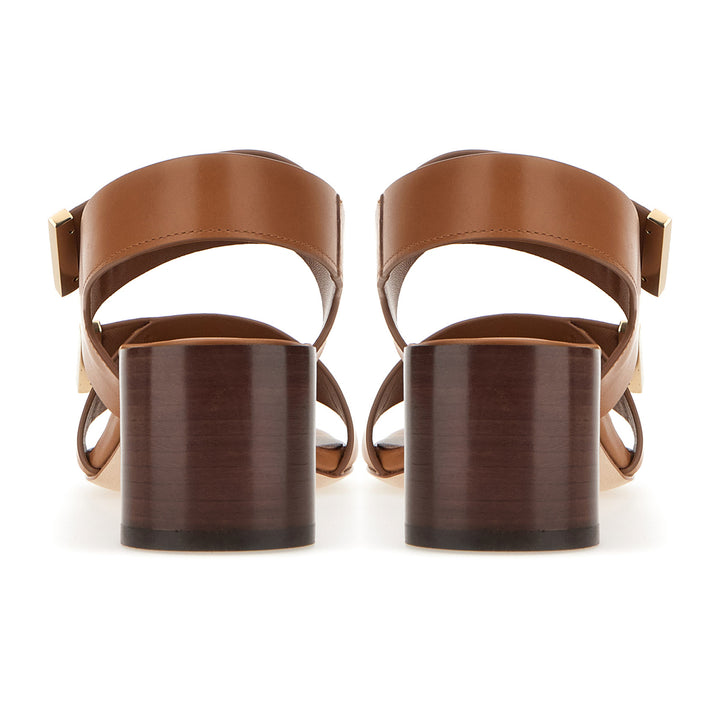 Barrette Double Strap Mid Heel Sandals