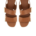 Barrette Double Strap Mid Heel Sandals