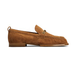 Suede Mocassin Loafer with Chain Detail
