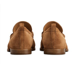 Suede Mocassin Loafer with Chain Detail