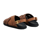 Logo Buckle Leather Strap Sandals
