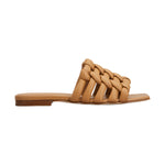 Woven Leather Flat Slides