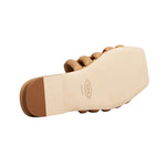 Woven Leather Flat Slides