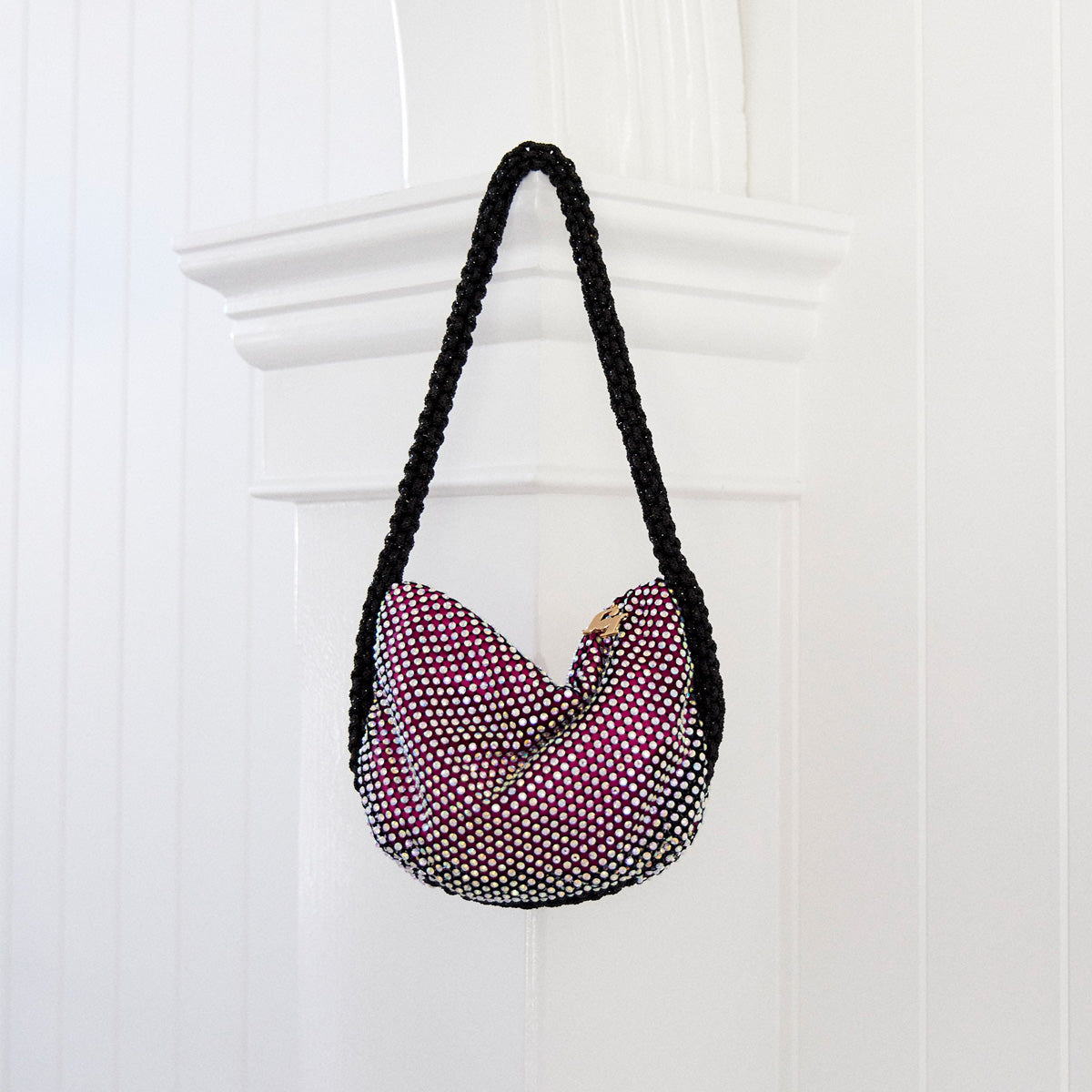 Amelia Crystal Mesh Hobo Bag