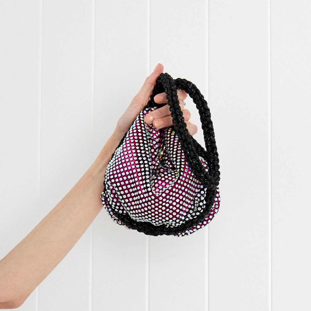 Amelia Crystal Mesh Hobo Bag