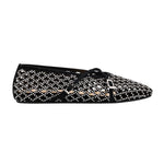 Crystal Mesh Suede Ballet Flats