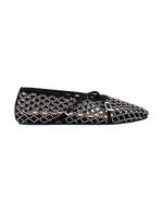 Crystal Mesh Suede Ballet Flats