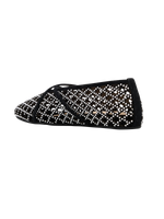 Crystal Mesh Suede Ballet Flats