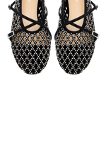 Crystal Mesh Suede Ballet Flats
