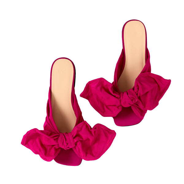 Bow Detail Flat Slides